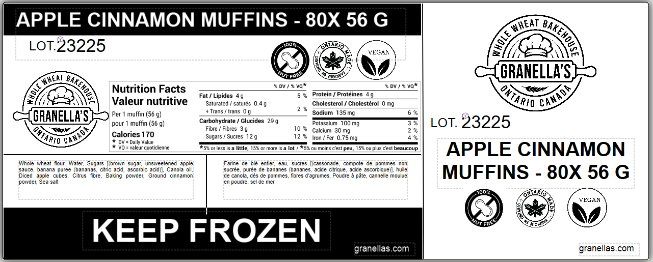 Muffin Granella's 80x56g Apple Cinnamon