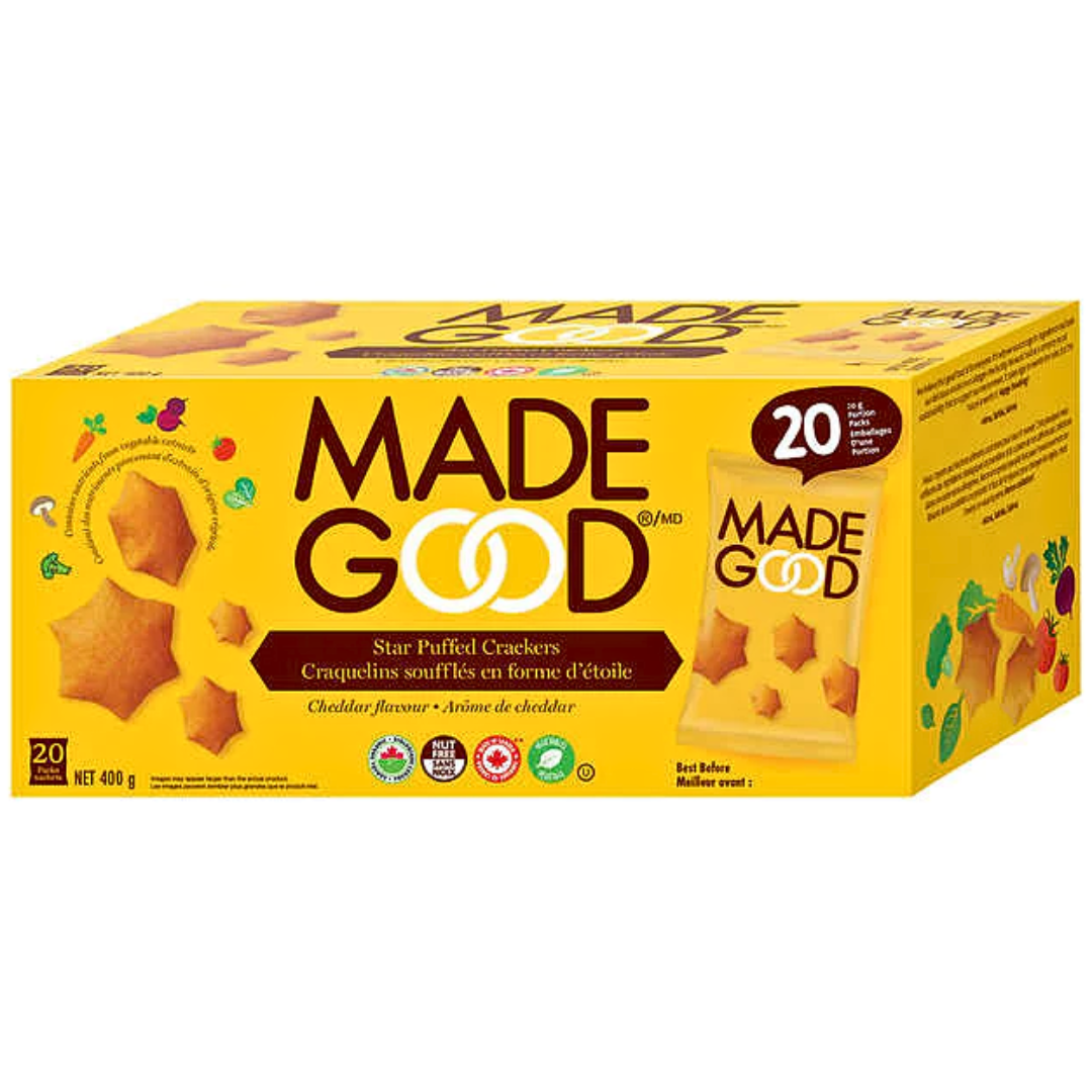 Cracker Puffed Stars Made Good 100x20g Cheddar