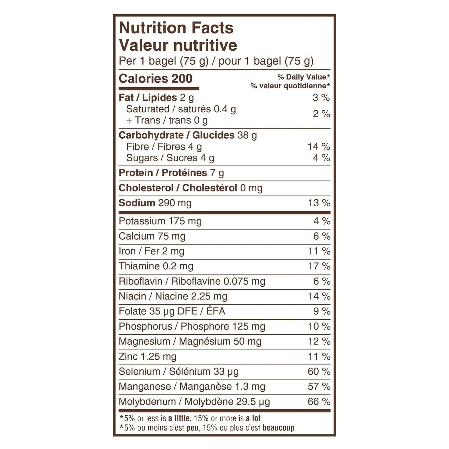 Bagel Dempster's 6x85g Whole Wheat