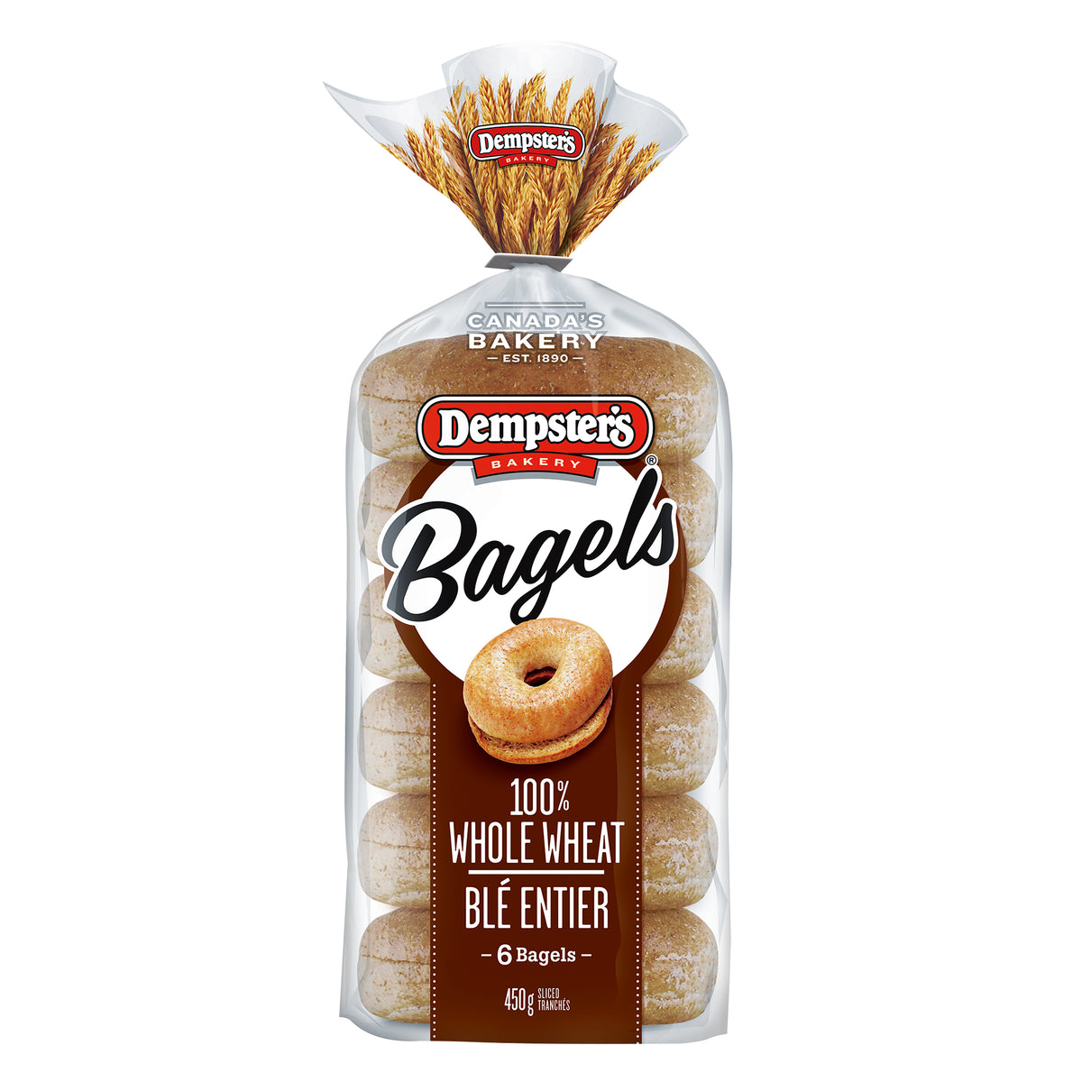 Bagel Dempster's 6x85g Whole Wheat