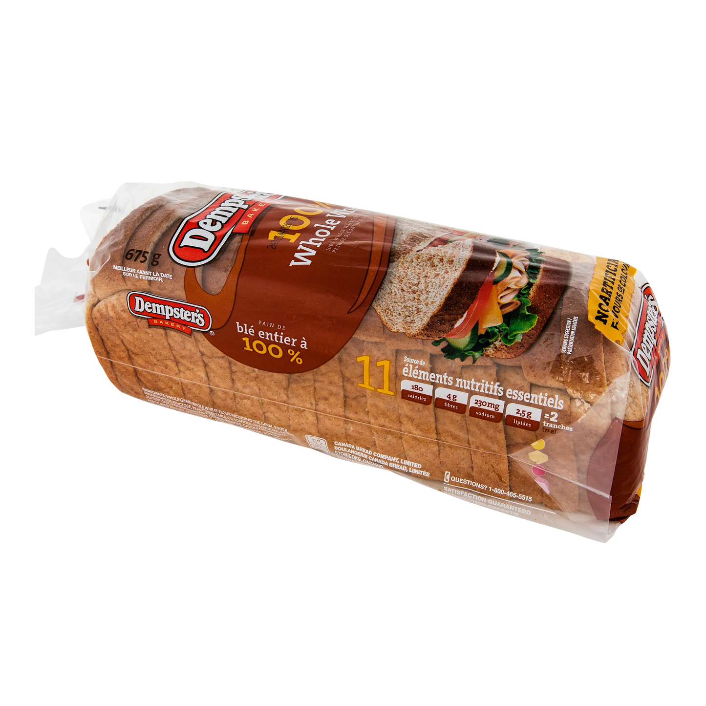 Bread Sandwich Dempter's 675g Whole Wheat