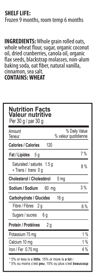Cranberry Biscuit Crisp SFTE 84x30g Whole Grain