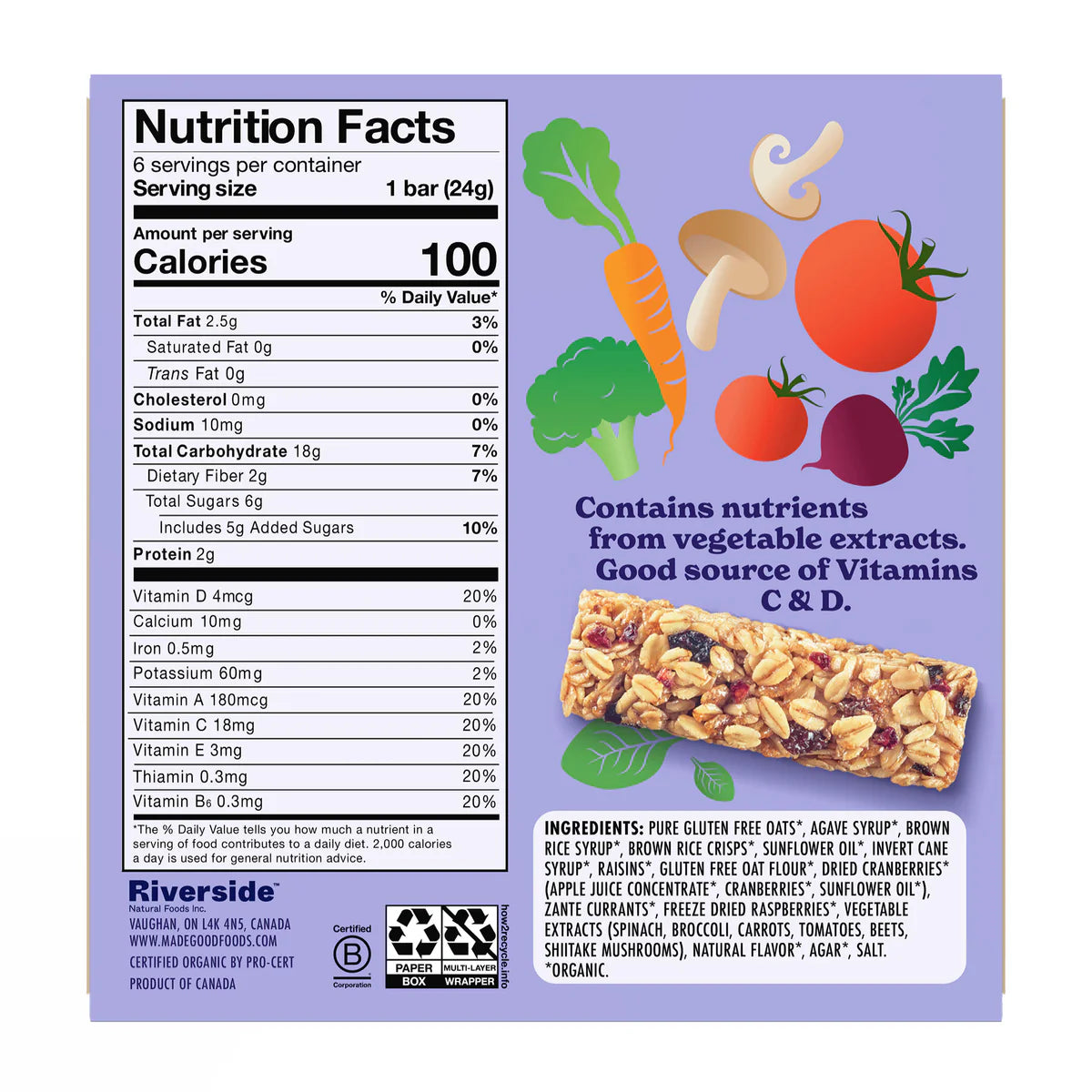 Granola Bar Made Good 63x24g Mixed Berry