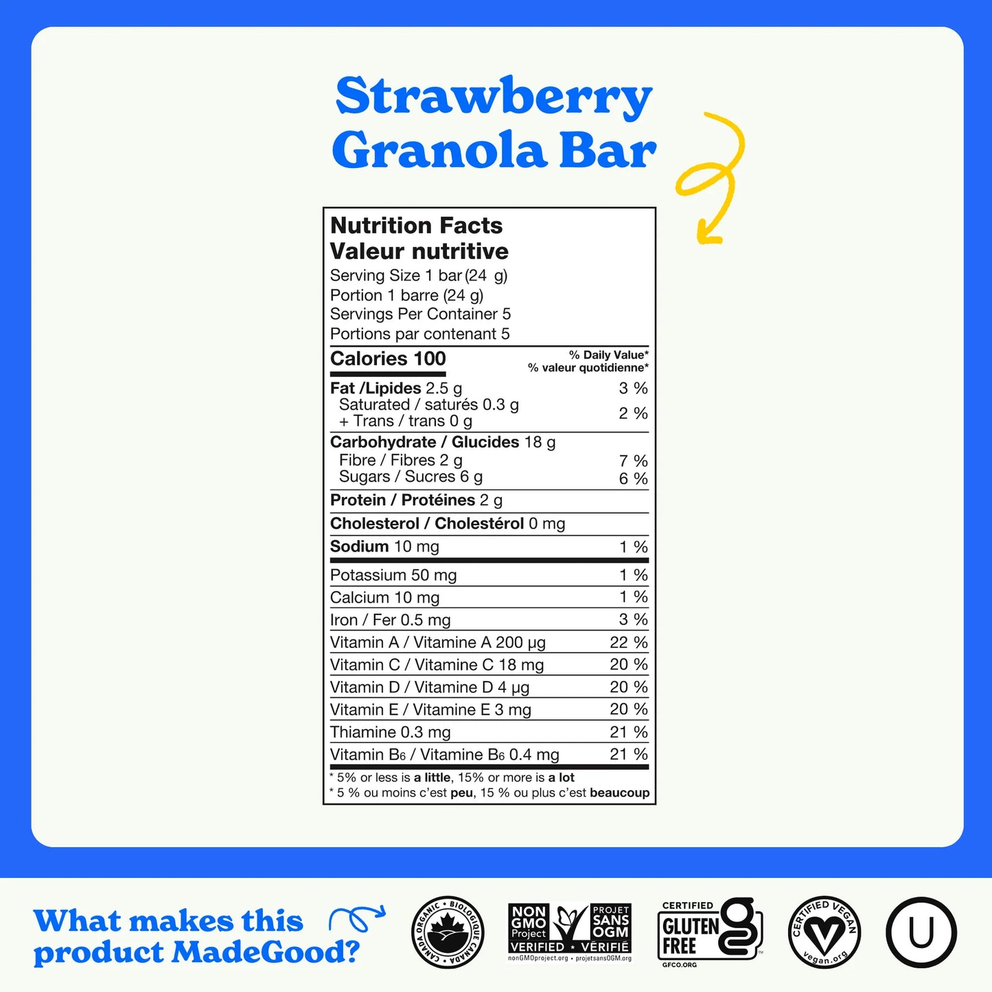 Granola Bar Made Good 63x24g Strawberry