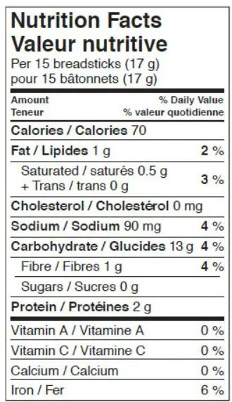 Bread Sticks Grissin Bon 150x25g Whole Wheat