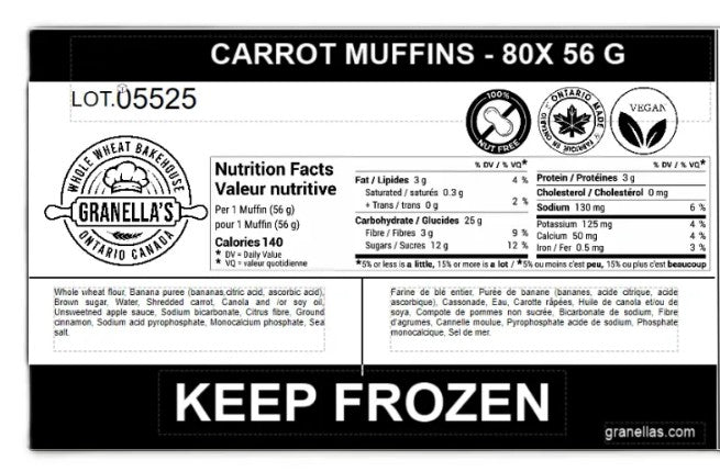 Muffin Granella's 80x56g Carrot