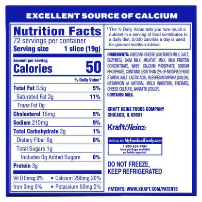 Cheese Slice Kraft 60x20g Singles