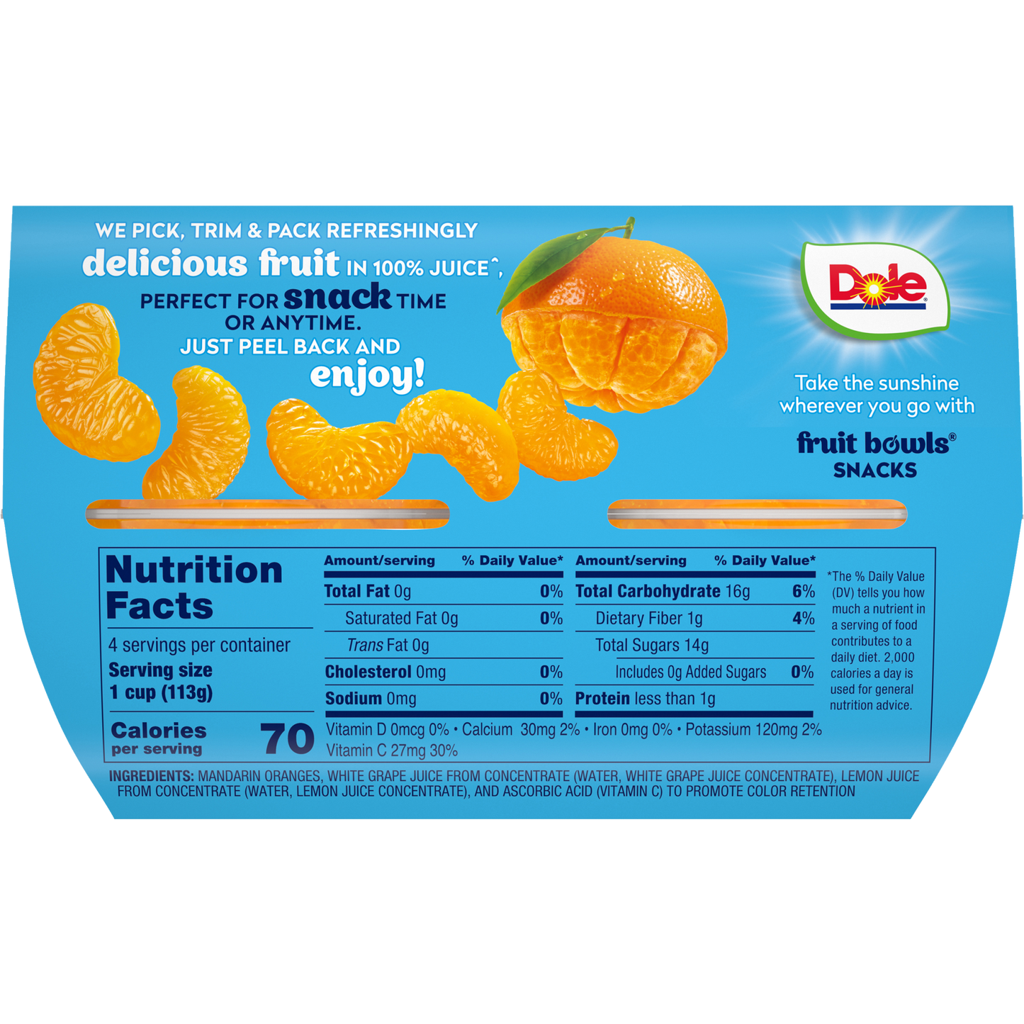 Fruit Bowl Dole 36x107ml Mandarines