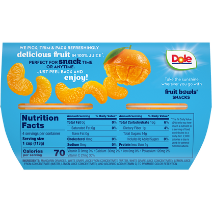 Fruit Bowl Dole 36x107ml Mandarines