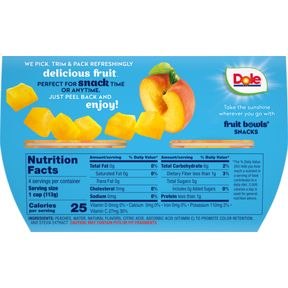 Fruit Bowl Dole 36x107ml Peaches