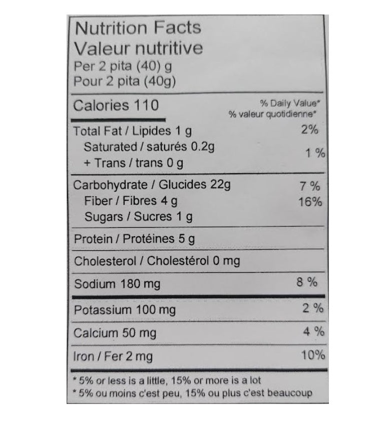 Bread Mini Pita 360x20g Whole Wheat