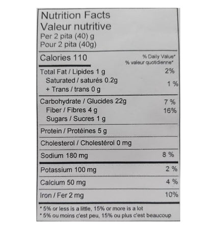 Bread Mini Pita 360x20g Whole Wheat